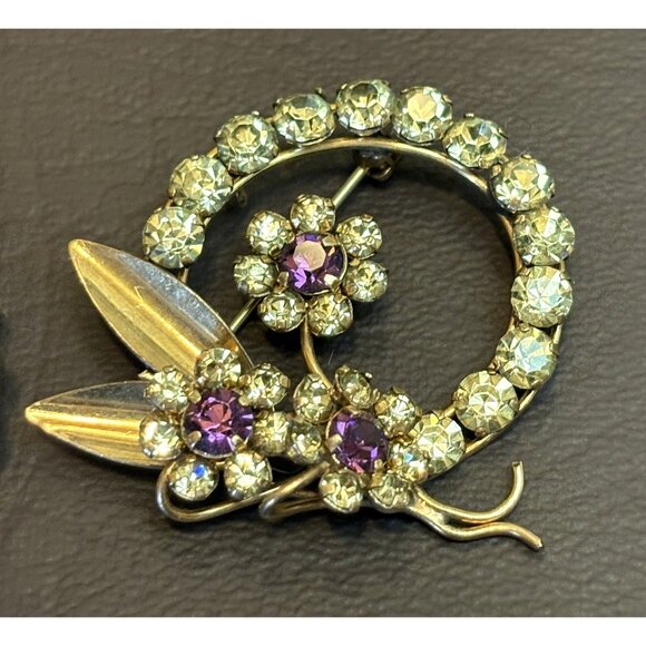 VINTAGE 2 GOLD FILLED BROOCH PIN LOT SIGNED Krementz & Star Art 10g - Picture 3 of 9